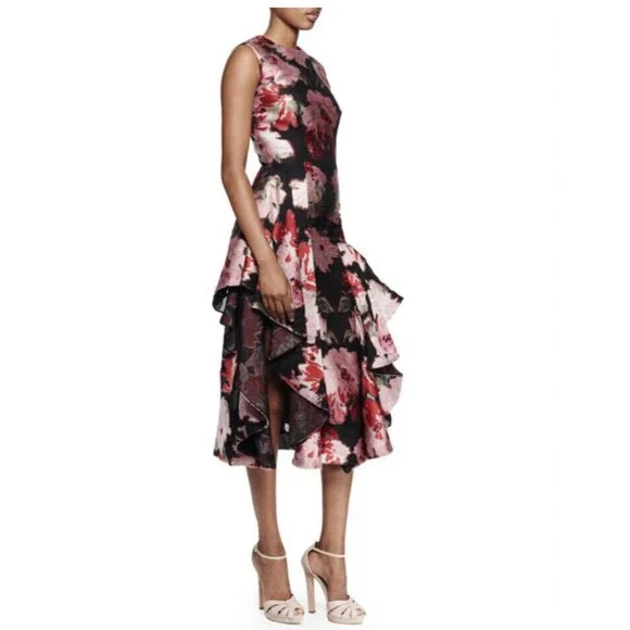 NWT Alexander McQueen Floral Print Dress Size 42 $7700 - Picture 2 of 9
